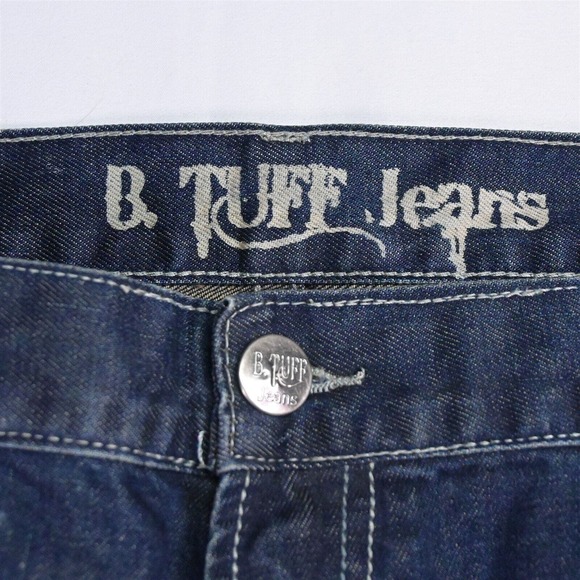 B Tuff 42 x 32 Country Road Bootcut Dark Wash Bold Stitch‎ Denim Jeans - Picture 3 of 7